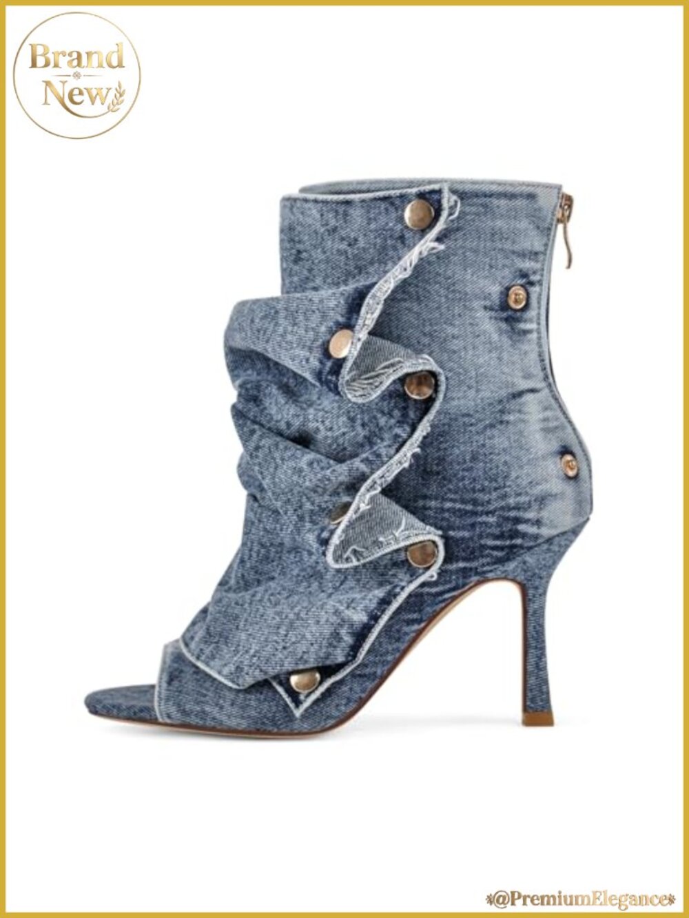 Women's Peep Toe Slouchy Booties Stiletto Kitten Heel Ankle Boots Back Zipper